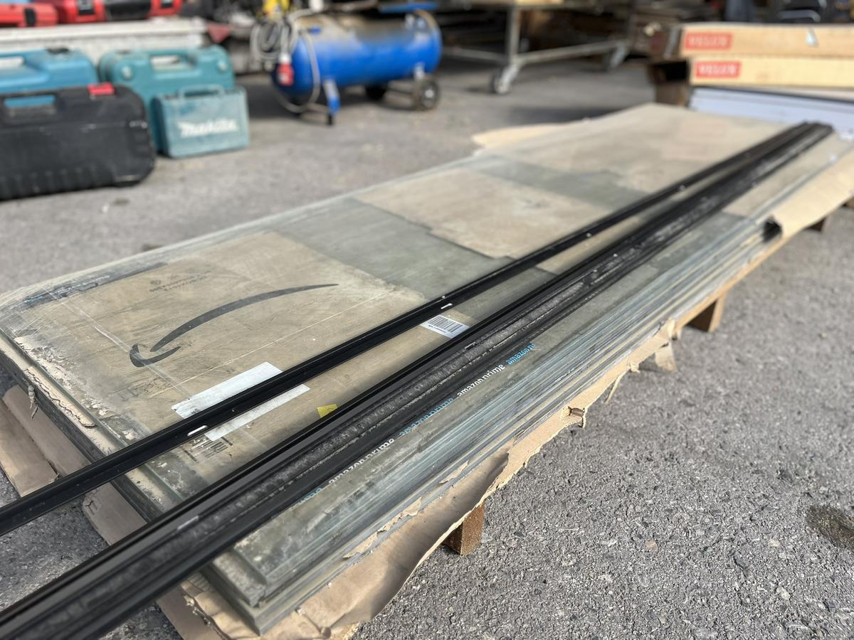 6 Stück Glasplatten ca. 255.5/80 cm = kpl.Palette